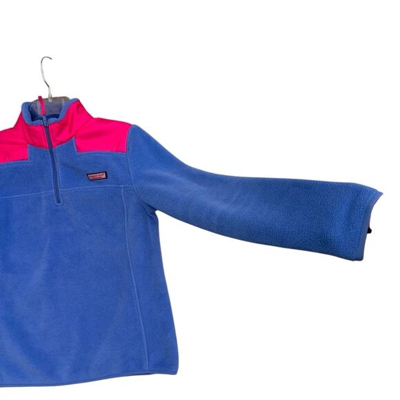 Vineyard Vine Blue Pink Pullover Fleece Sweater Jacket Women Sz X Small 1/4 Zip - Picture 4 of 7